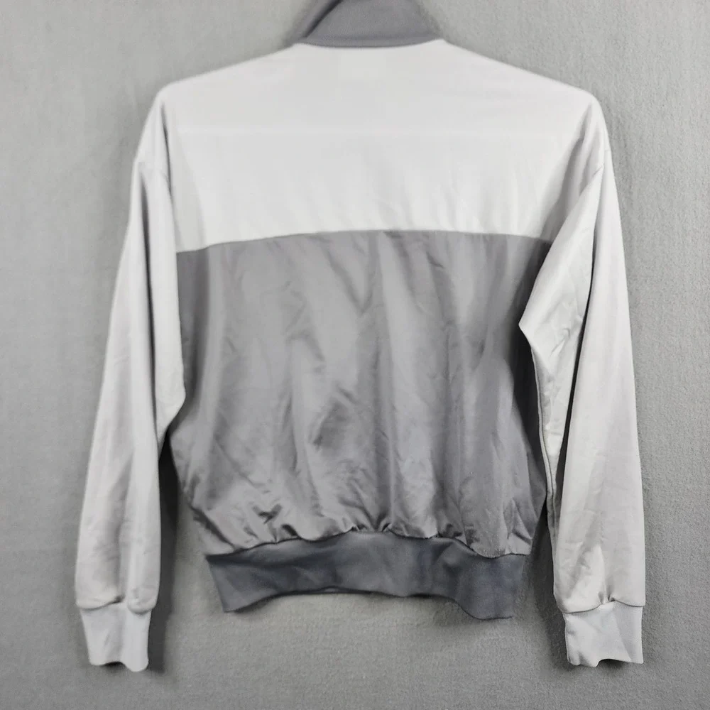 Vintage Adidas Track Jacket Mens Grey‎ Yellow 3 Stripe Full Zip Fit Men Smalll